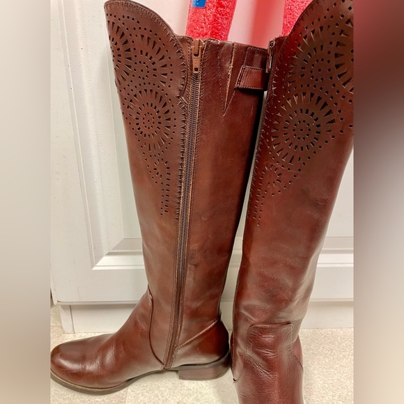 Gianni Bini Riding Boots Leather Brown Womens Size 6 - Picture 9 of 16